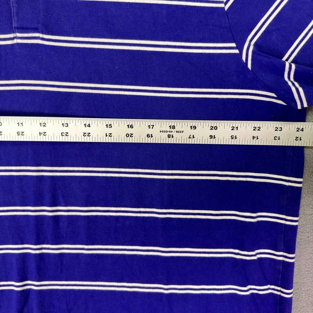 Polo Golf Ralph Lauren Polo Shirt Mens‎ XL Blue Striped Cotton Casual Preppy